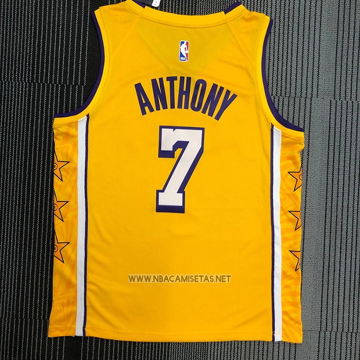 Camiseta Los Angeles Lakers Carmelo Anthony NO 7 Ciudad 2019-20 Amarillo